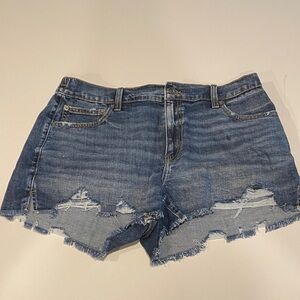 Aerie Blue Distressed Jean Shorts